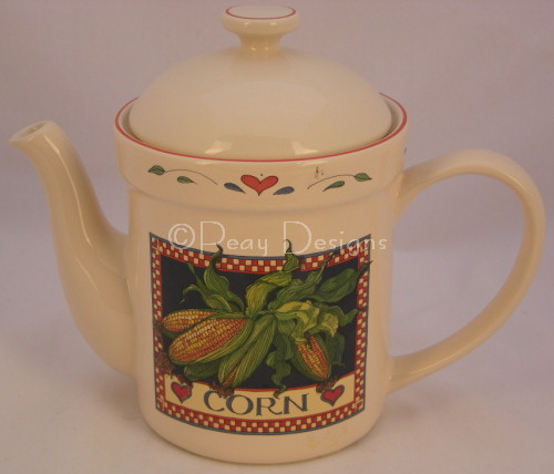 Le Chat Noir Boutique: Susan Winget GARDEN FRESH Corn TEAPOT - CIC